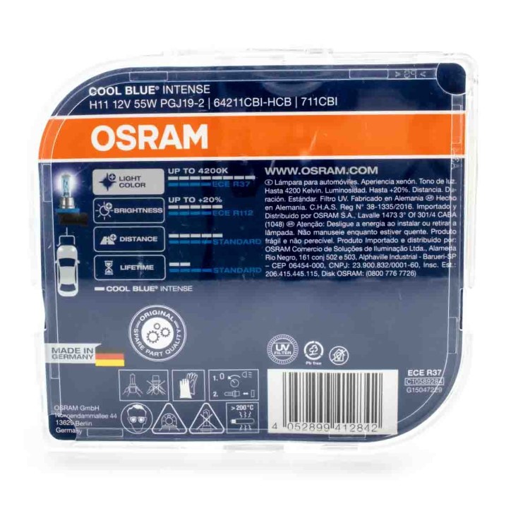 Kit Halógeno Osram 64211CB H11 12V 55W 3850K