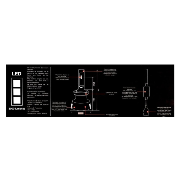 Kit Led Alfa M4 H11 9V 30W 6500K