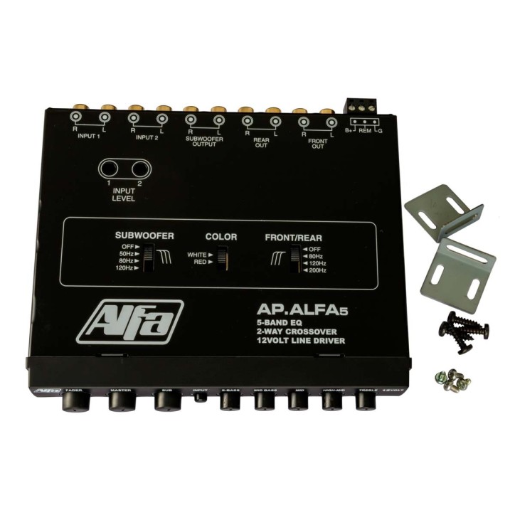 Preamplificador Alfa 12V RMS EQ 5 bandas CRSVR 2 vías