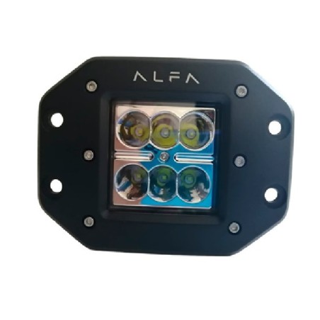 Faro Led Cree Alfa Cuadrado 2x3 Leds 18W con base