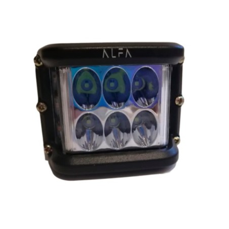 Faro Led Alfa Tipo Barra 2x3 Ledscon lat. Amb/Bco Flash 36W