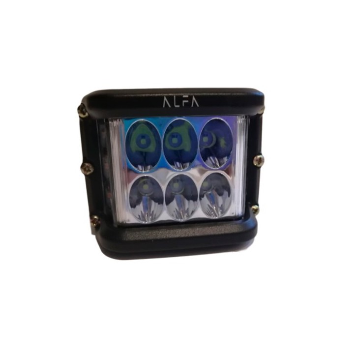 Faro Led Alfa Tipo Barra 2x3 Ledscon lat. Amb/Bco Flash 36W