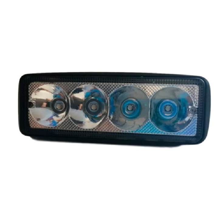 Faro Led Alfa Rectangular 6" Luz Azul 1x4 Leds con estrobo