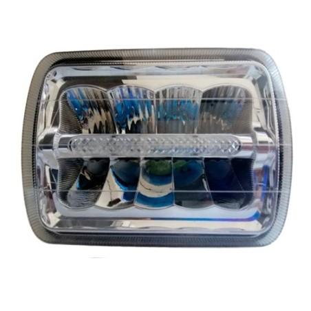 Faro Led Alfa Cuadrado 7" 5x4 Leds con barra Central 9/12V