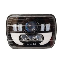 Faro Led Alfa Cuadrado 7" 4 Leds 2 Lunas y Luz de Día 9/12V