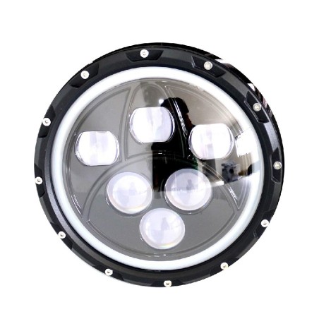 Faro Led Alfa Red Triang 7" 6Led con luz de día 9/32V p/Jeep