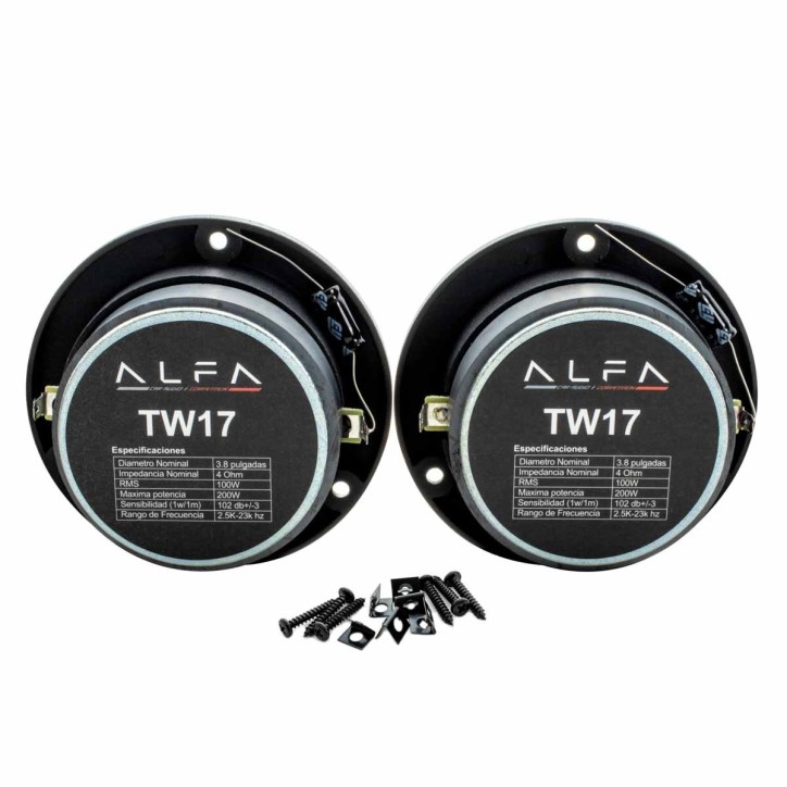 Kit Tweeter Alfa PRO017 3.8in 100W RMS 4Ohm